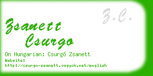 zsanett csurgo business card