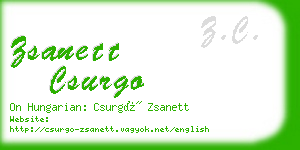 zsanett csurgo business card